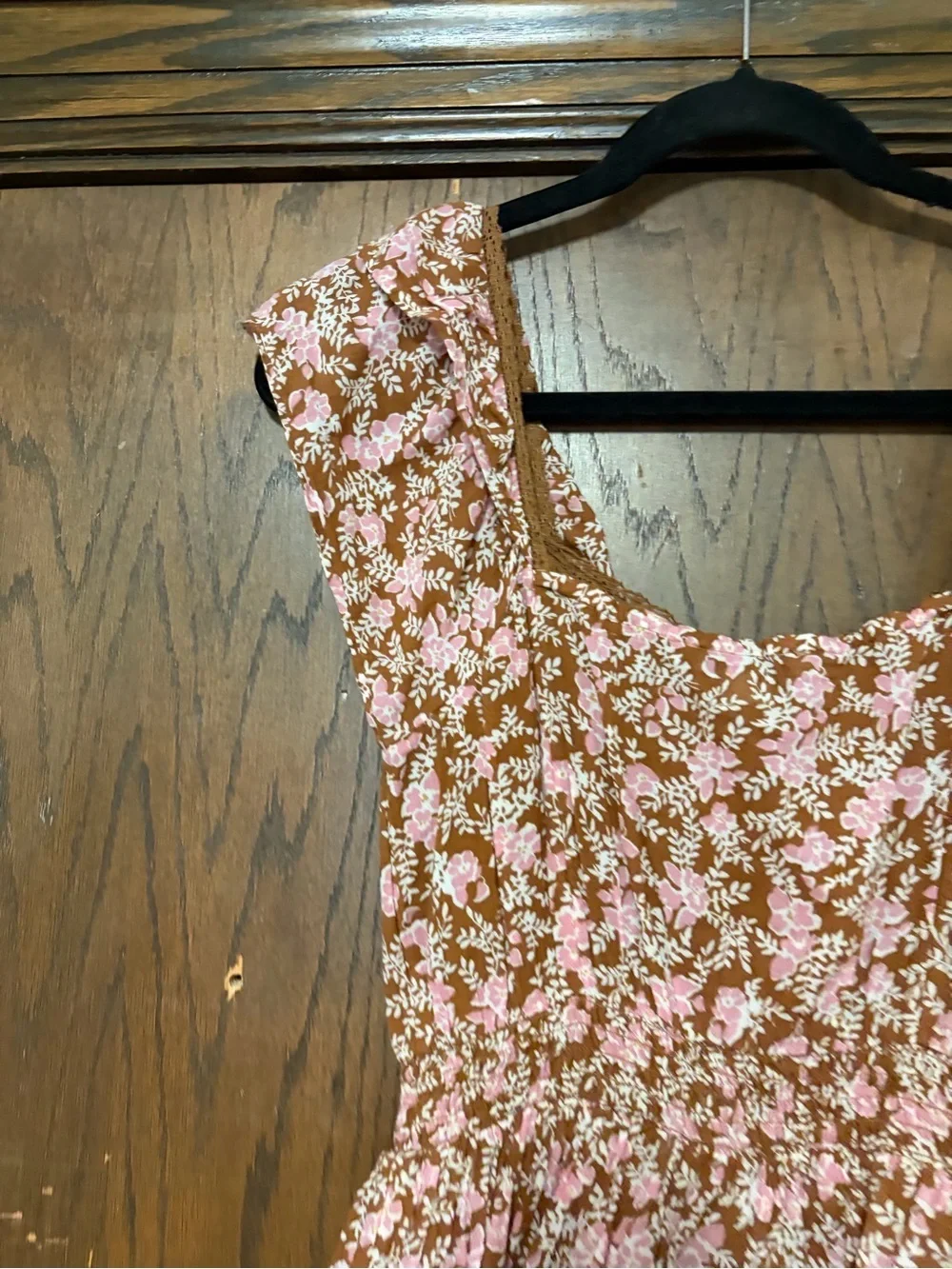 American eagle boho summer shirt bohemian ruffle floral tiered dress mini sz xs